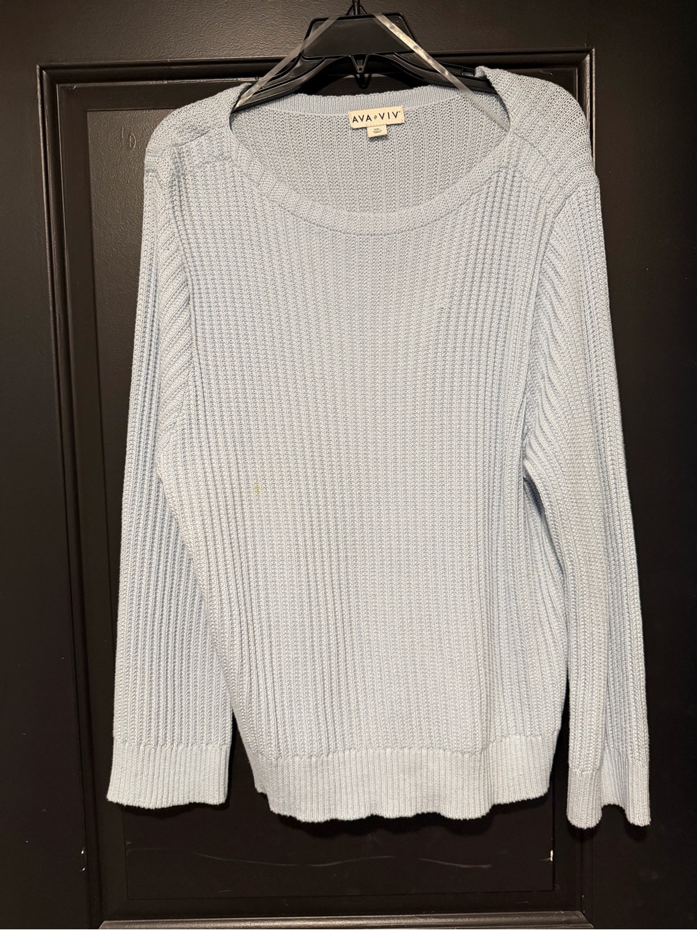 Ava & Viv Pale Blue Ribbed Crewneck Sweater